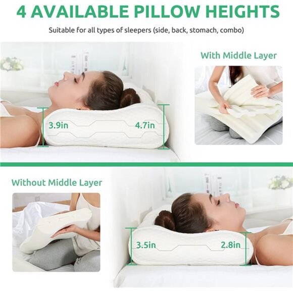 Pillow Queen Size, Orthopedic Pillow for Neck Pain Relief, Cervical Pillow - Picture 3 of 5